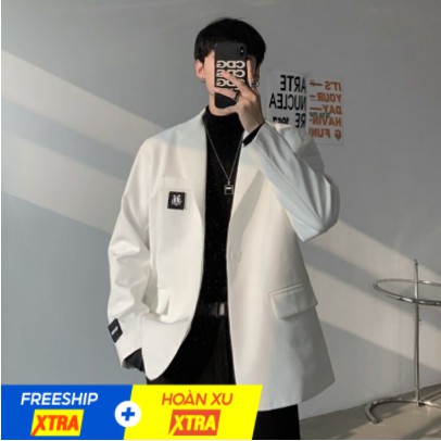 blazer nam quần Áo vest blazer phong cách Hàn Quốc mới nhất 2 màu đen trắng