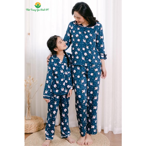 Bộ pijama lanh quần dài áo dài tay bé gái B70.2102- Thời trang gia đình VT