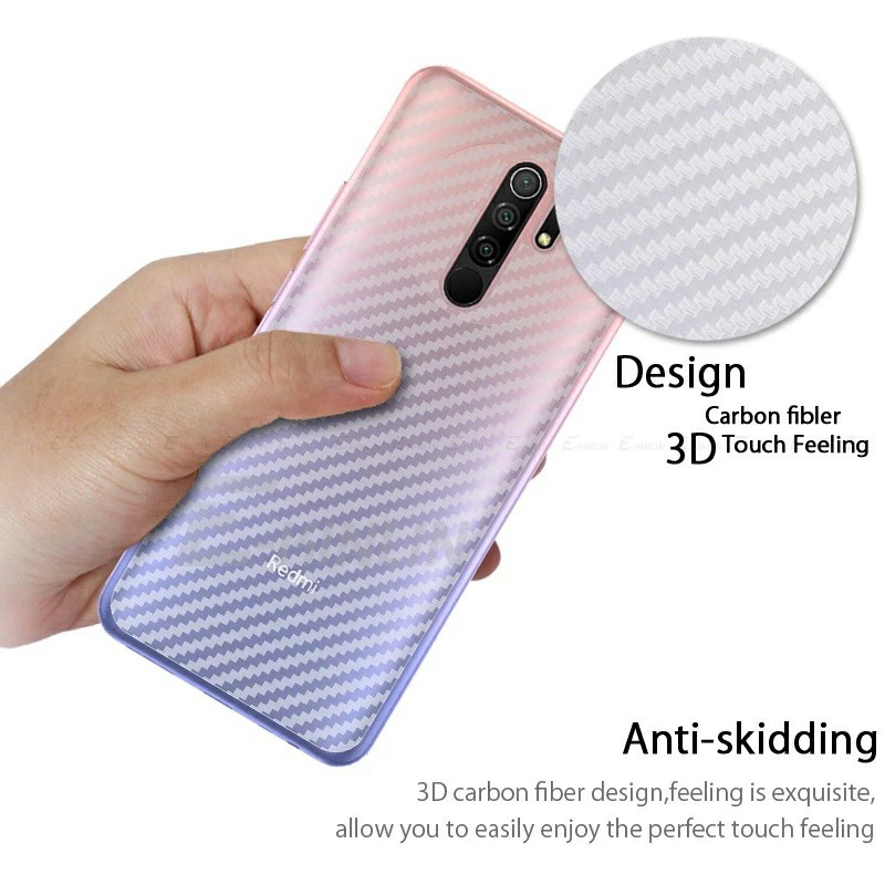 Dán lưng CarBon Xiaomi Redmi 9 FREESHIP Từ 50k vân caro chống bám mồ hôi