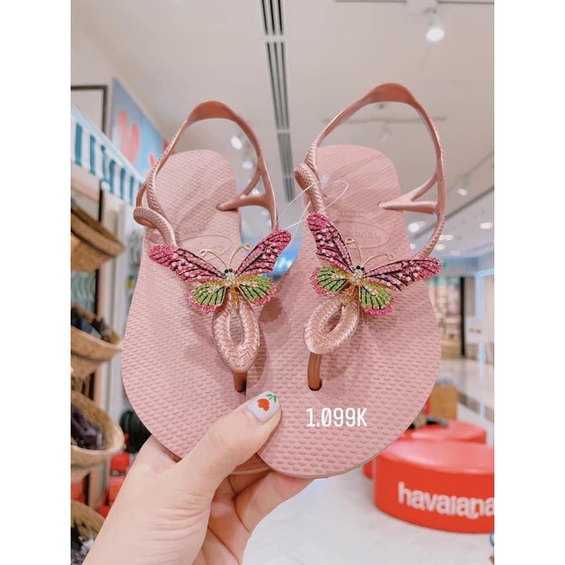 Sandal havaianas Luna hồng quai hồng mix charm