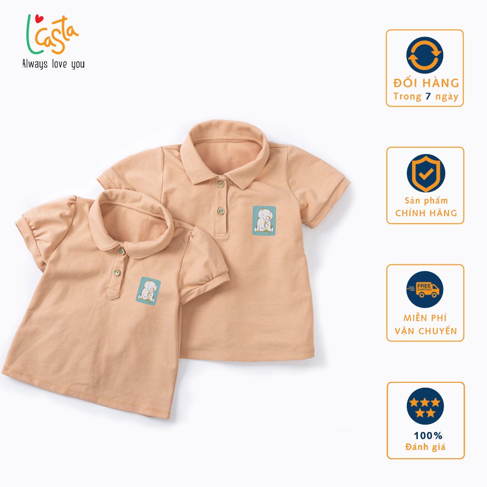 [Mã BMBAU50 giảm 7% đơn 99K] Áo phông polo bé trai chất liệu cotton in hình dễ thương từ 1 đến 6 tuổi L'Casta