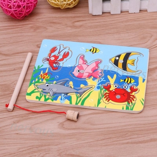 NERVOUS Baby Wooden Magnetic Fishing Game Board 3D Jigsaw Puzzle Children Education