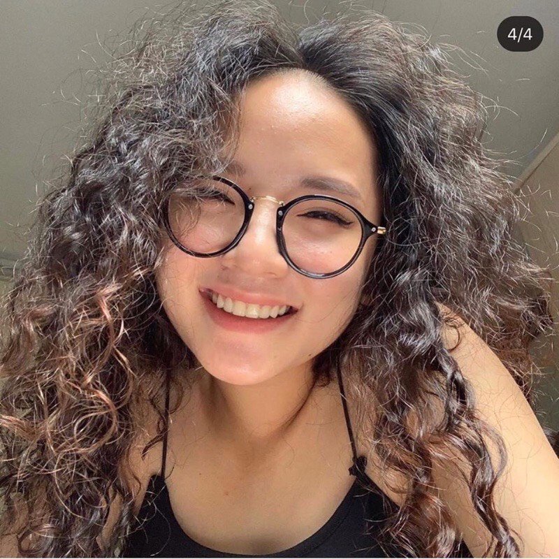 Kính giả cận gọng tròn thời trang nam nữ, mắt kính không độ chống tia UV phong cách Hàn Quốc đẹp giá rẻ HANASO 074