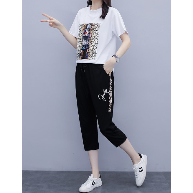 Sét đồ bộ nữ,sét bộ cotton Unisex - Áo thun tay lỡ và quần Cotton