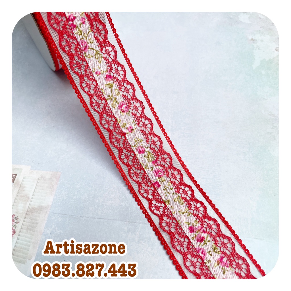 Ruy băng voan họa tiết viền ren