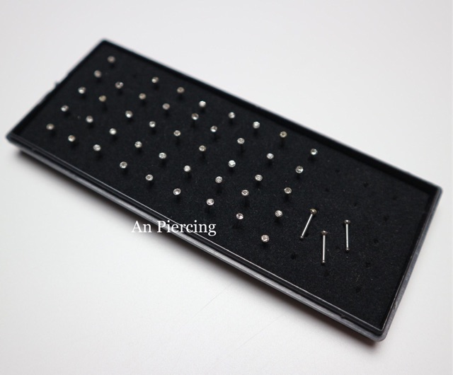 Khuyên cánh mũi đá trắng thẳng bằng thép y tế xỏ khuyên piercing - XUÂN SHOP #11451115375