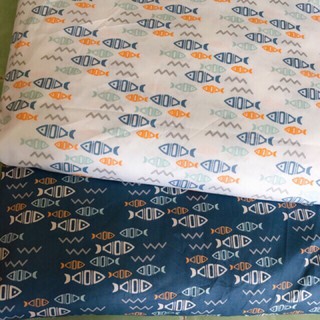 vải thô mặt lụa hình con cá nhỏ