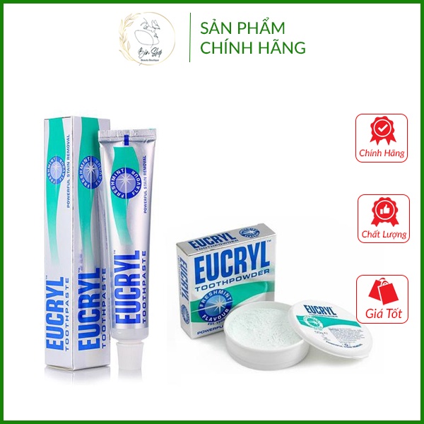 Combo Kem Trắng Răng - Bột Trắng Răng Eucryl