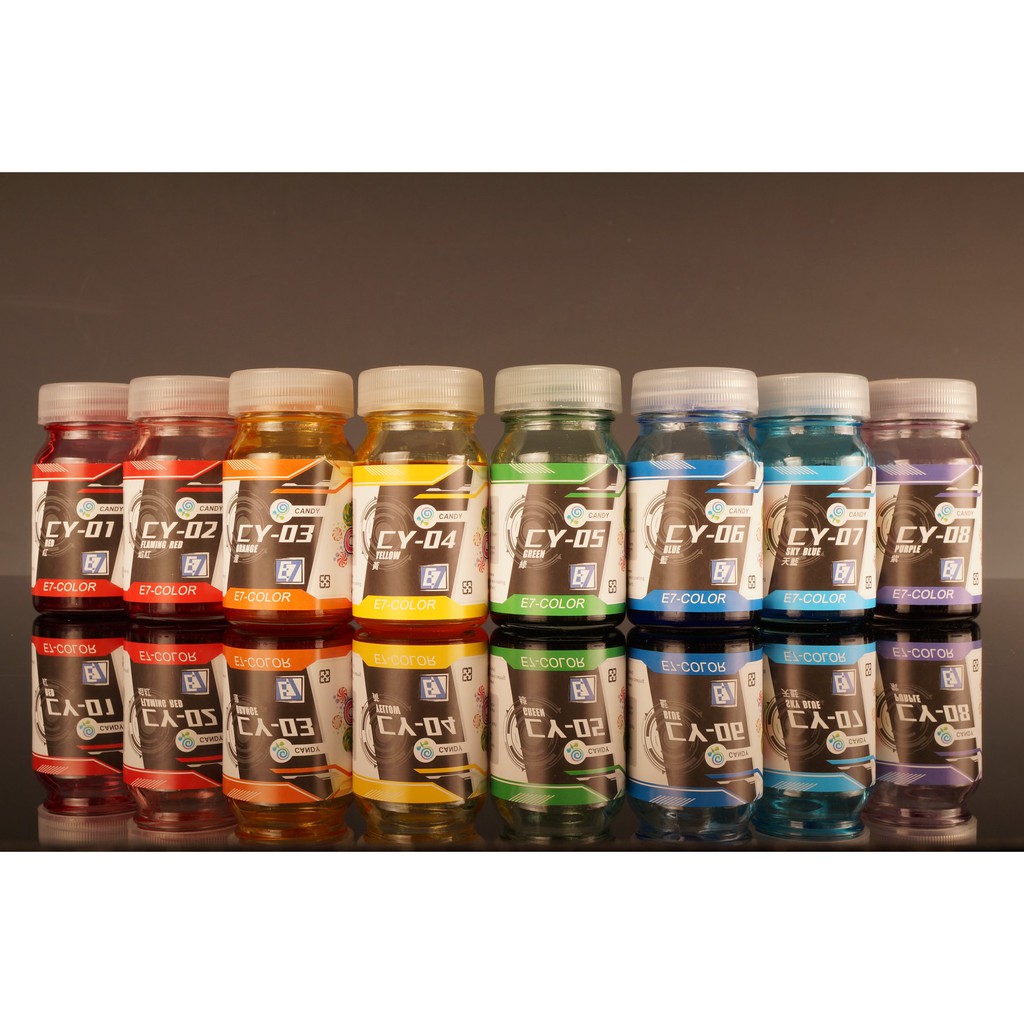 Sơn mô hình E7 màu trong clear candy Transparent paint color (red/blue/green/orange/yellow/purple ...)
