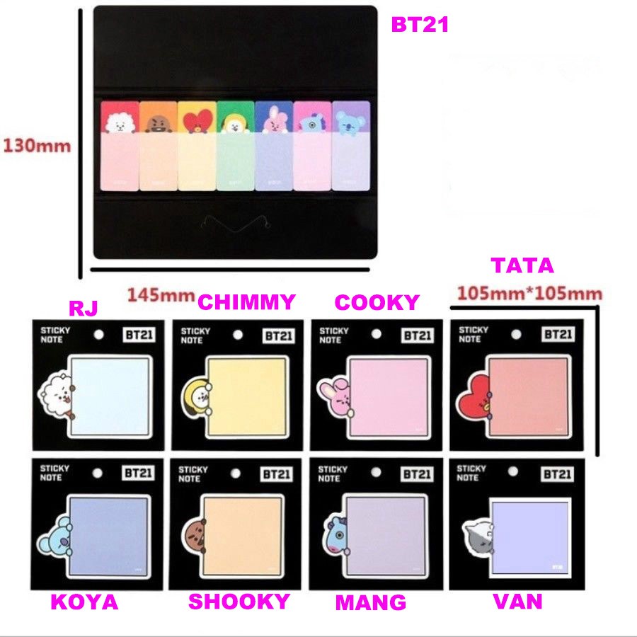 Giấy Ghi Chú Hình Bt21 Dễ Thương