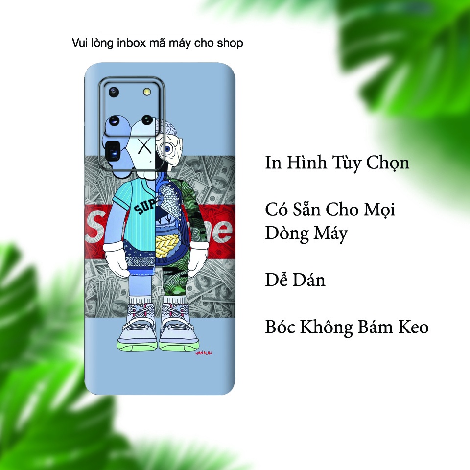 Miếng Dán Skin Điện Thoại In Hình Gấu Bông Cho Iphone 7/ 8/ X/ XS/ 11/ 11 Pro Max Và Các Dòng Máy Android
