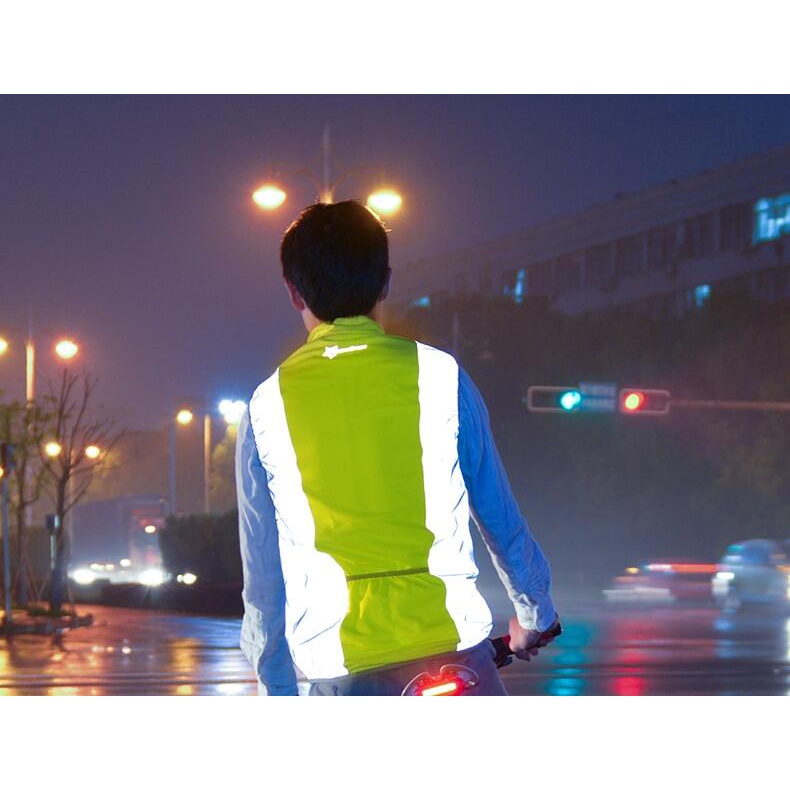 Áo khoác ROCKBROS không tay dạ quang thoáng khí an toàn khi đi xe đạp ngoài trời