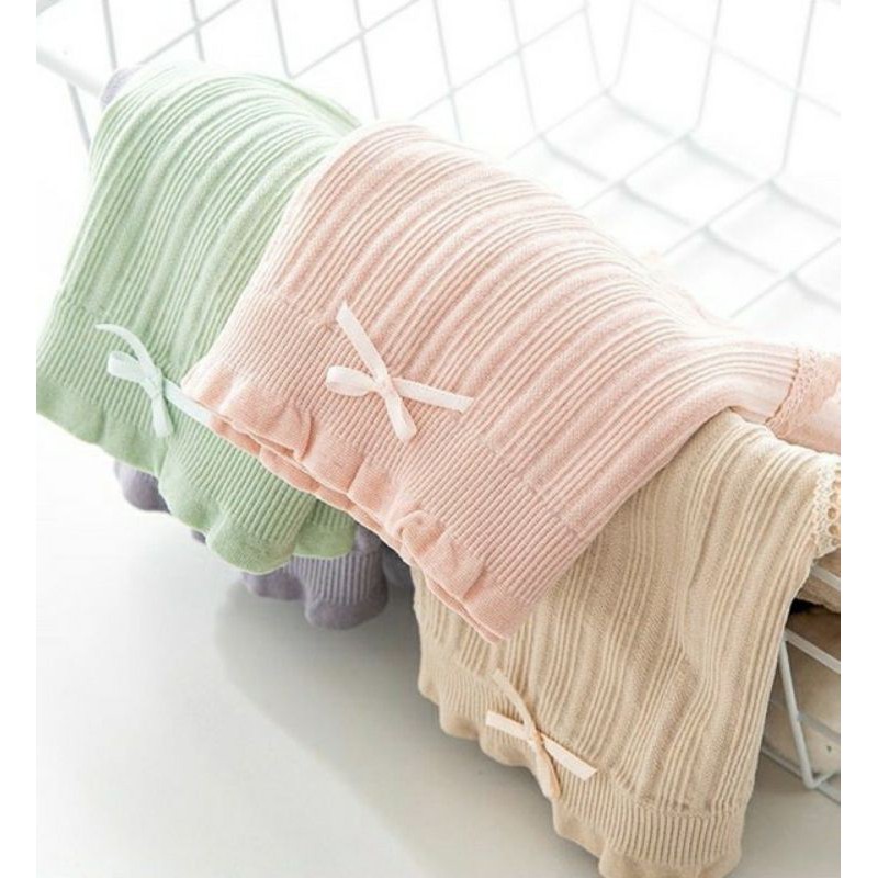 Quần lot nữ cotton dệt kim nơ loại 1 dày đẹp, quần chip nữ kháng khuẩn nâng mông. | BigBuy360 - bigbuy360.vn