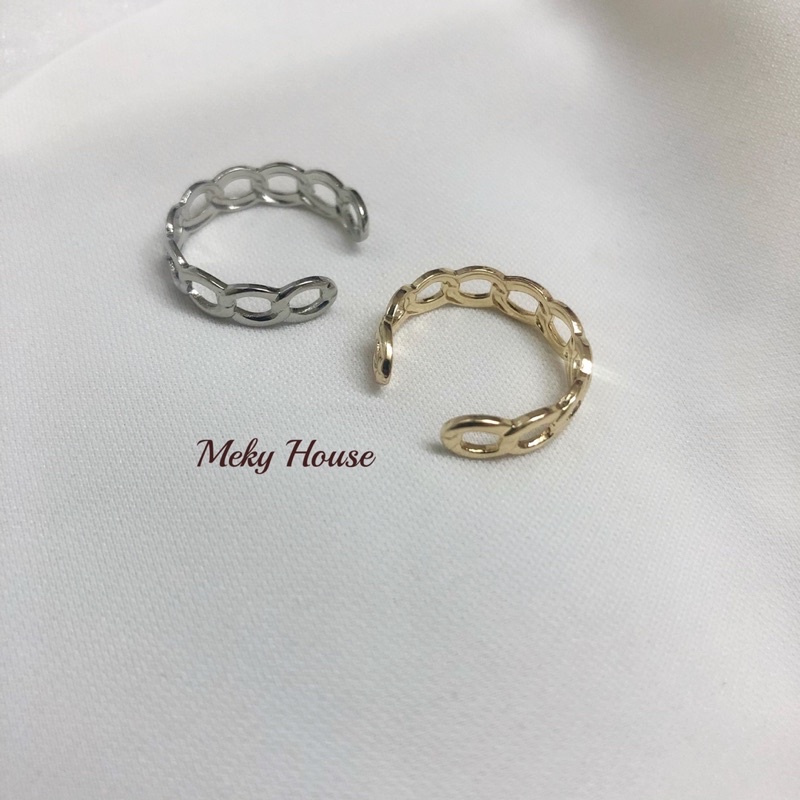 Set nhẫn đeo tay 2 chiếc đơn giản phong cách hàn quốc