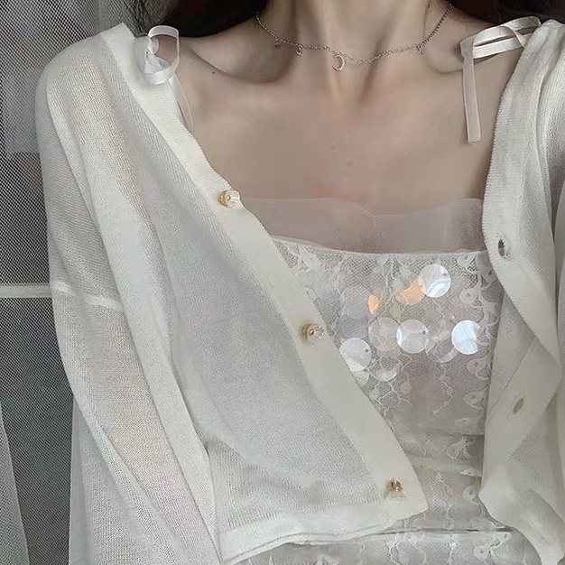 Áo Khoác Cardigan Dệt Kim Mỏng Chống Nắng Thời Trang Mùa Hè Cho Nữ | BigBuy360 - bigbuy360.vn