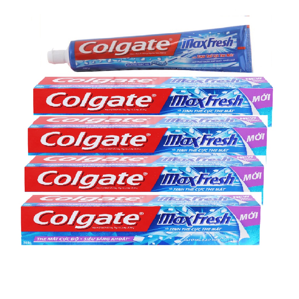 Kem đánh răng Colgate Maxfresh hương bạc hà 180g/230g - Tặng bàn chải cao cấp