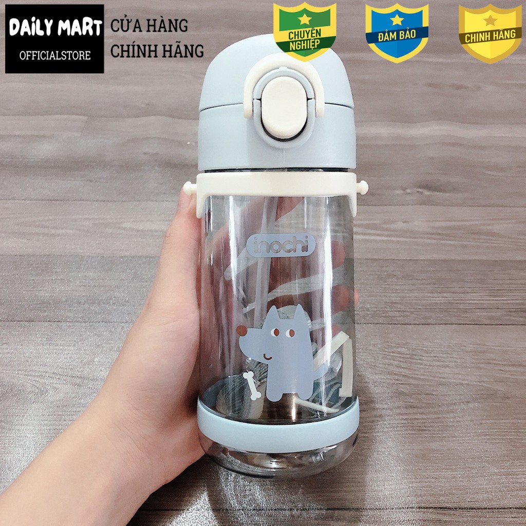 Bình Nước Cho Bé GOKI ZUZU, Bình Uống Nước Trẻ Em Inochi Có Ống Hút 520ml