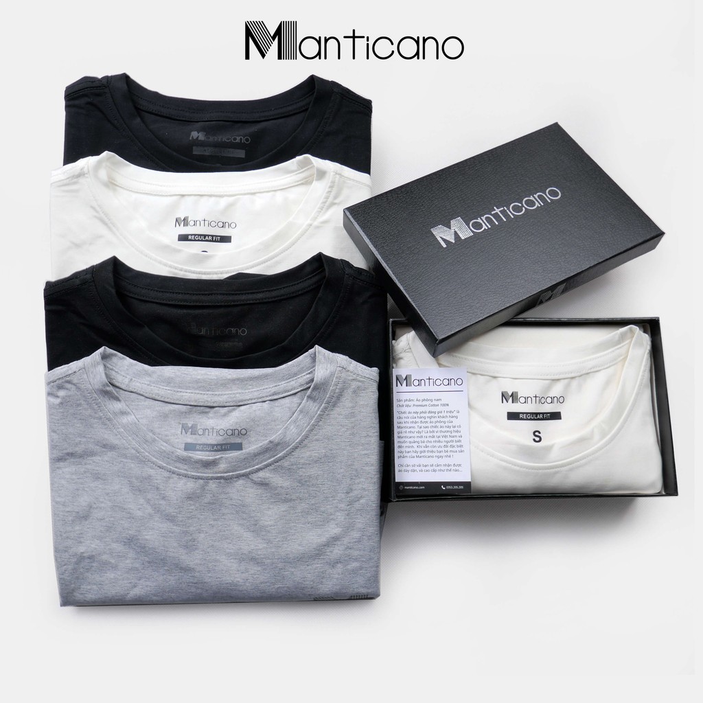 [Mã LT50 giảm 50k đơn 250k] Áo thun nam Manticano vải premium cotton, cổ tròn dáng regular
