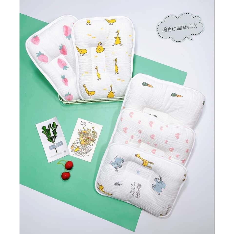 Gối xô cho trẻ sơ sinh Lee Lee Kids [ Chính hãng ] sợi tr mềm mịn, thấm hút mồ hôi, gối xô xuất Nhật