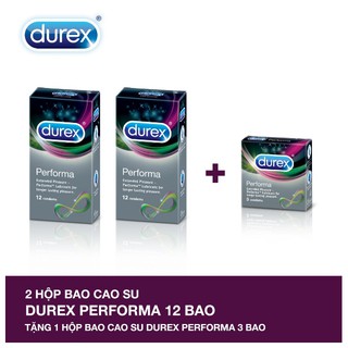 Bộ 2 hộp bao cao su durex performa + tặng 1 hộp bao cao su durex performa 3 bao