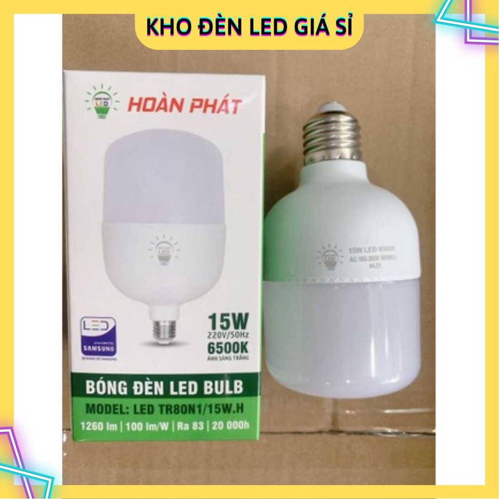 Bóng đèn led Bulb trụ nhựa Hoàn Phát giúp tiết kiệm điện 5W 10W 15W 20W 30W 40W 50W – Kho đèn led giá sỉ