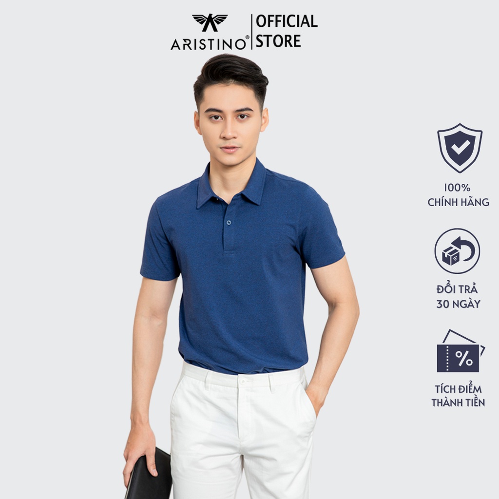 Áo polo nam ARISTINO dáng suông vừa phải, thiết kế cổ đức chỉn chu, chất liệu supima cotton cao cấp - APSR03