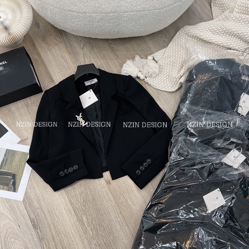 Áo Vest YSL Dáng Croptop Hàng 2 Lớp Chuẩn Nhà N.G.N