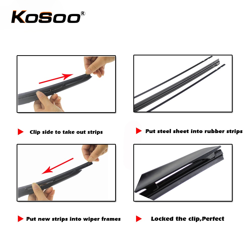 Phụ kiện dây cao su 8mm 14&quot;16&quot;17&quot;19&quot;19&quot;20&quot;21&quot;22&quot;24&quot;26&quot;28&quot; thay thế dành cho lưỡi gạt nước xe hơi