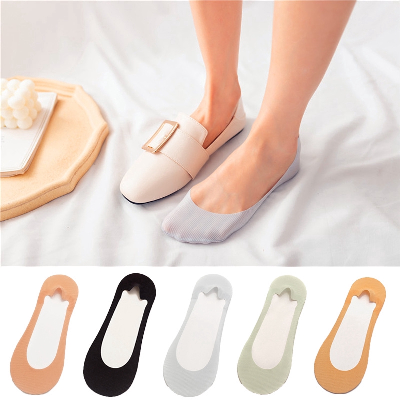 Đôi tất cotton cổ thấp màu trơn thoáng khí