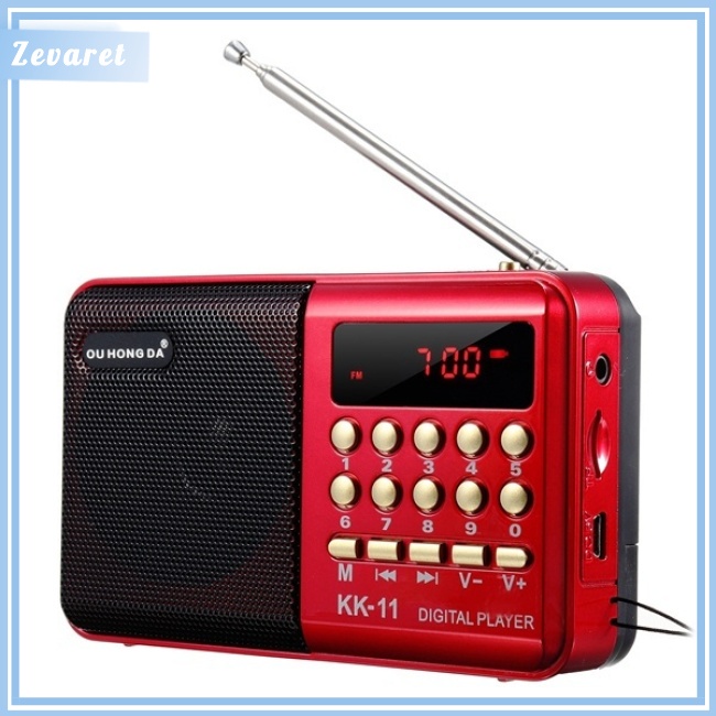 Radio Mini Cầm Tay Zevaret K11 FM Kiêm Đài FM USB Hỗ Trợ Thẻ TF Nghe Nhạc MP3