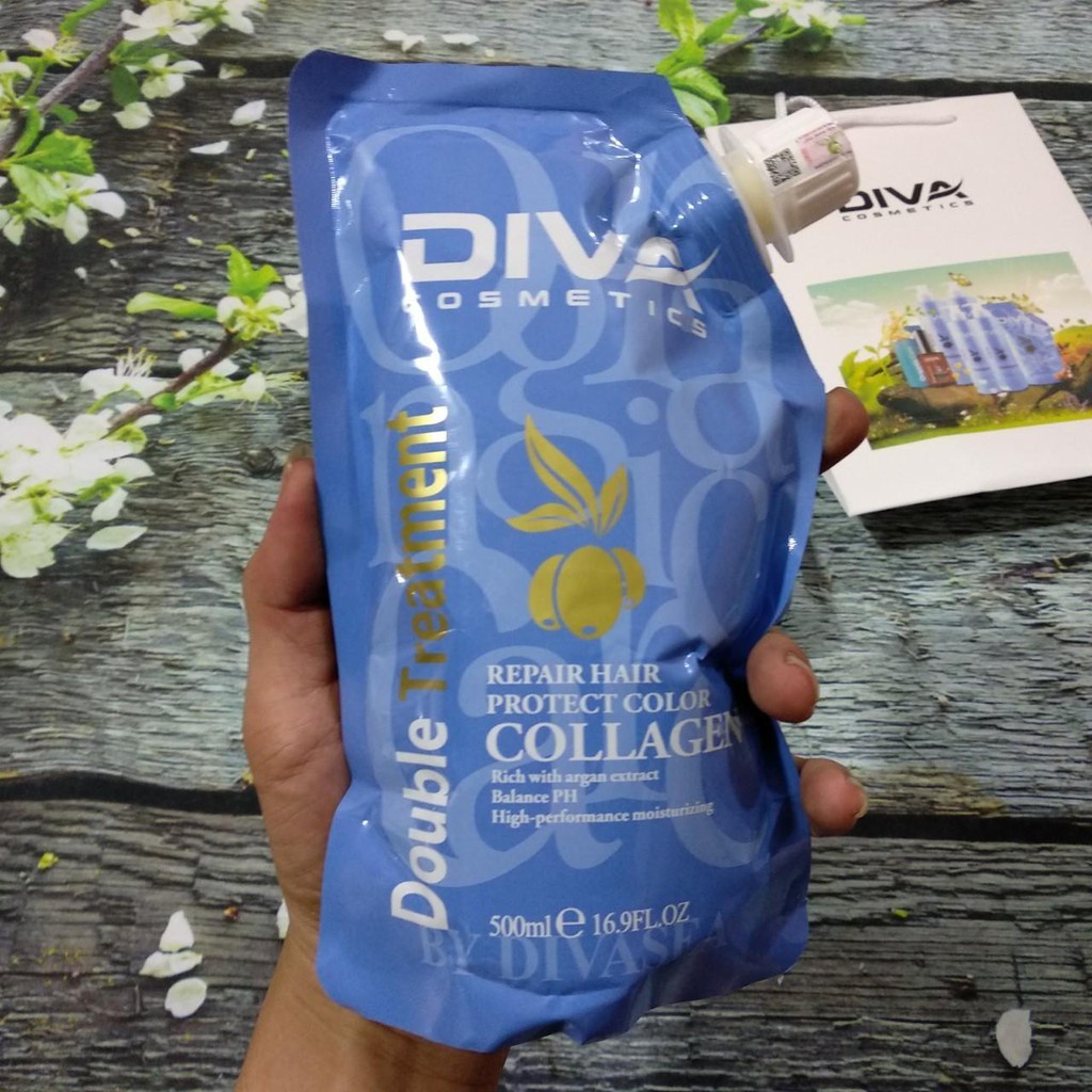 DIVA - Dầu Hấp Ủ Dưỡng Ẩm Phục Hồi Siêu Mềm Mượt Diva Collagen 500ml