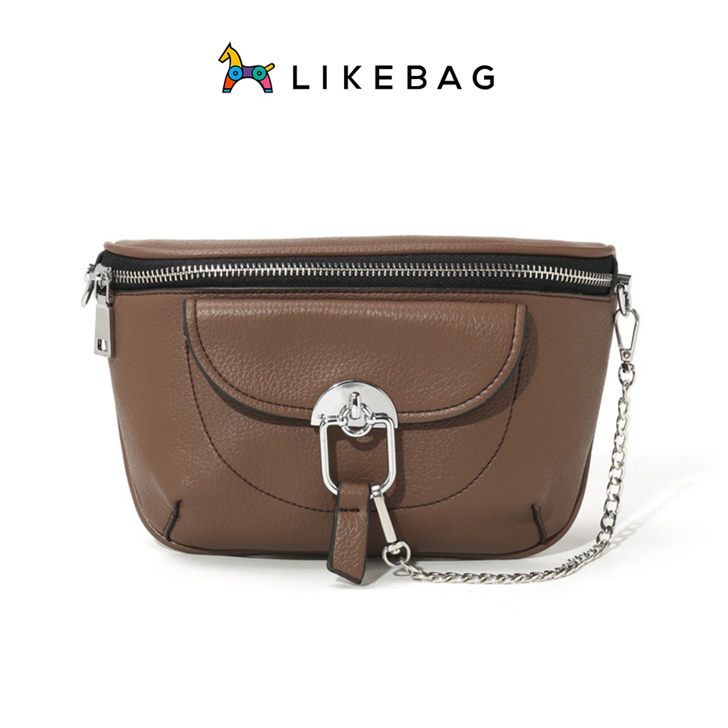 Túi bao tử đeo chéo LIKEBAG họa tiết thời trang phối dây xích cá tính 9031 - LIBAGI