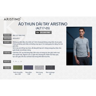 (Giảm còn 185k) Áo thun dài tay Aristino