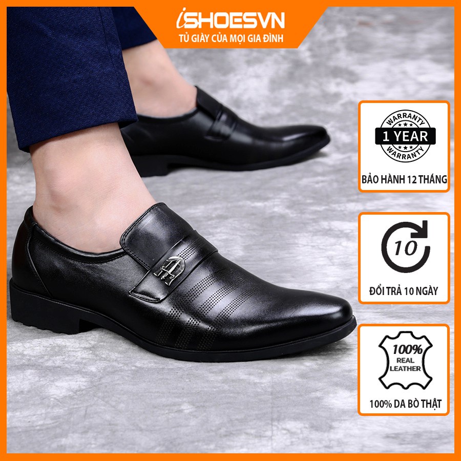 Giày da nam công sở ISHOESVN IS108 - Giày da bò thật