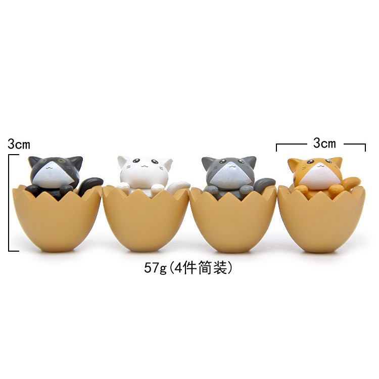 Tượng Hình Mèo Trong Trứng Dễ Thương  Dùng Để Trang Trí Decor Lionvn