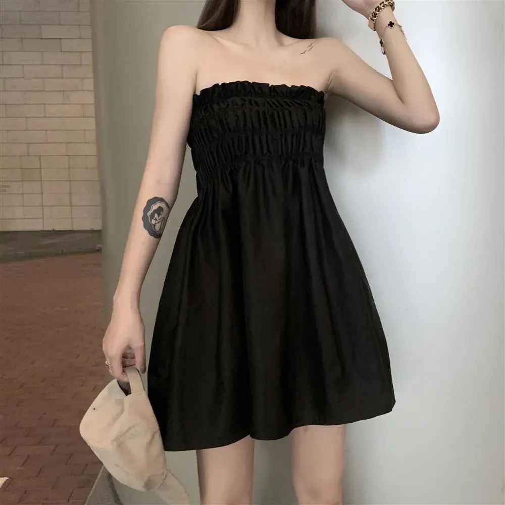 Đầm hai dây dáng chữ A phong cách Hàn Quốc thời trang mùa hè quyến rũ cho nữ