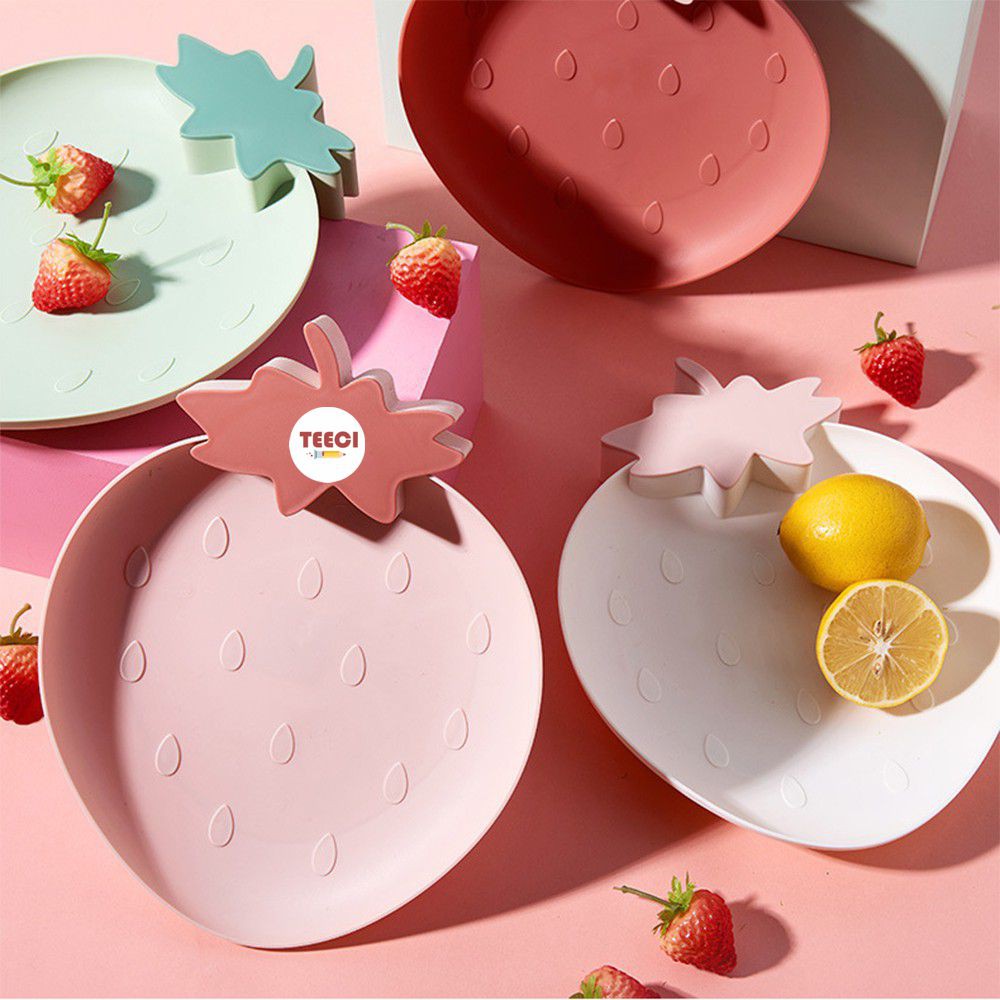 Đĩa Đồ Ăn Vặt Ăn Dặm Đựng Hoa Quả Hình Dâu Tây Siêu Cute U101