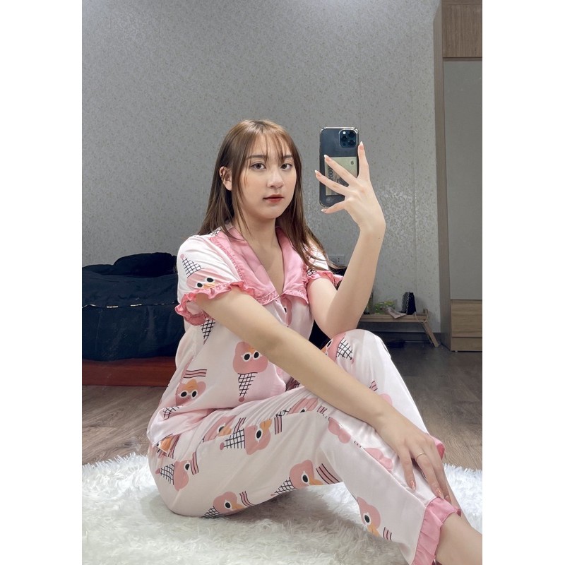 Bộ Pijama Tiểu Thư Tay Ngắn Quần Dài | BigBuy360 - bigbuy360.vn