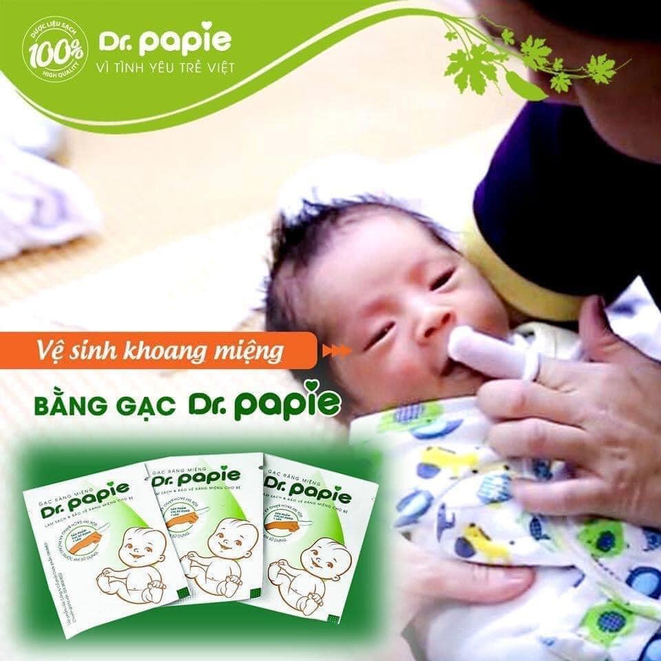 [HÀNG CHÍNH HÃNG]Rơ Lưỡi Dr.Papie Chiết Xuất Lá Hẹ Chống Nấm Tưa Lưỡi Cho Bé Sơ Sinh Hộp 30 Gói