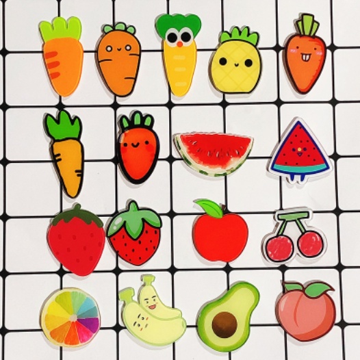 Trâm Cài Áo Hình Cà Rốt Trái Cây Bằng Acrylic Mềm Dễ Thương