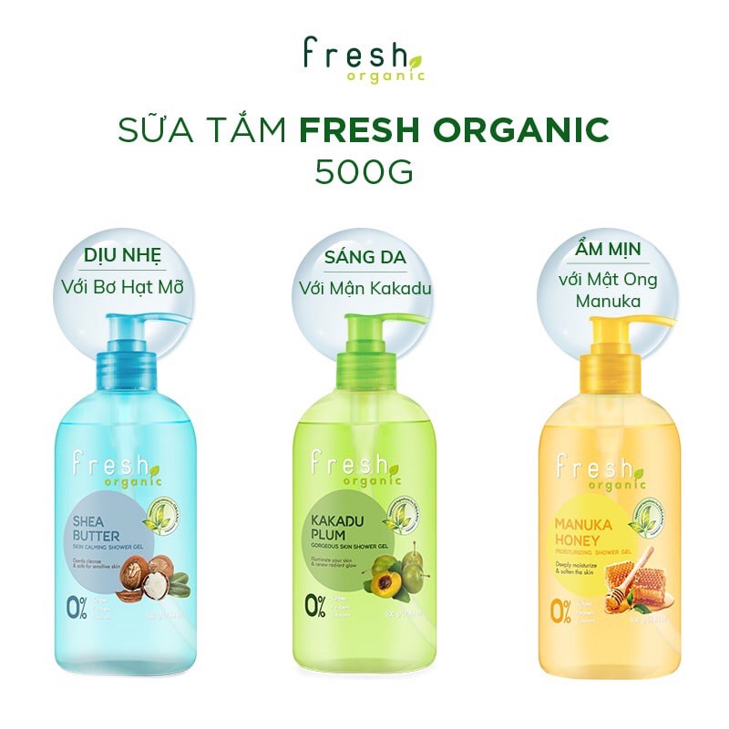 Sữa Tắm Hữu Cơ Fresh Organic Shower Gel 500g