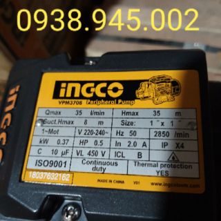 370W MÁY BƠM NƯỚC INGCO 1/2HP MODEL: VPM3708