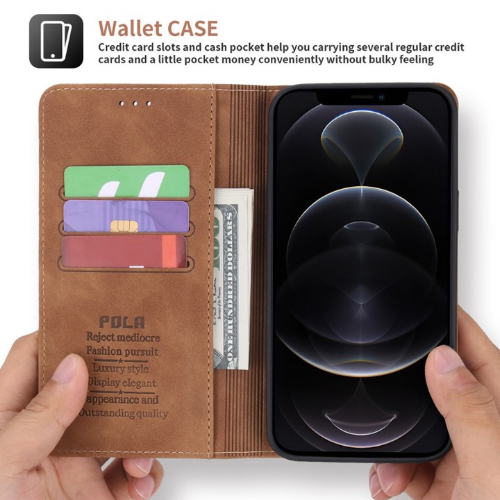 Bao Da Ốp Lưng Kiểu Ví Nắp Lật cho iPhone 6/7/8/X/XS/XR/XSMax/11/11Pro/11Max/12/12Pro/12Max/13/13Pro/13Max - Mã TZAH530