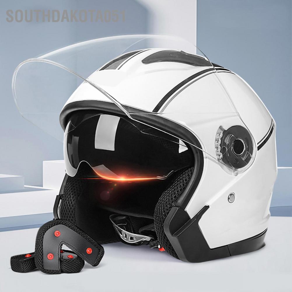 Southdakota051 BYB 730 Mũ bảo hiểm xe máy mới ống kính đôi