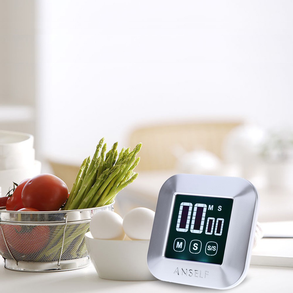 Anself LCD Digital Touch Screen Cooking Kitchen Timer Countdown Count Up Alarm C