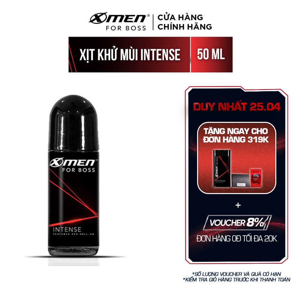 [Mã COSMEN giảm 8% đơn 250K] Lăn khử mùi X-Men for Boss Intense 50ml