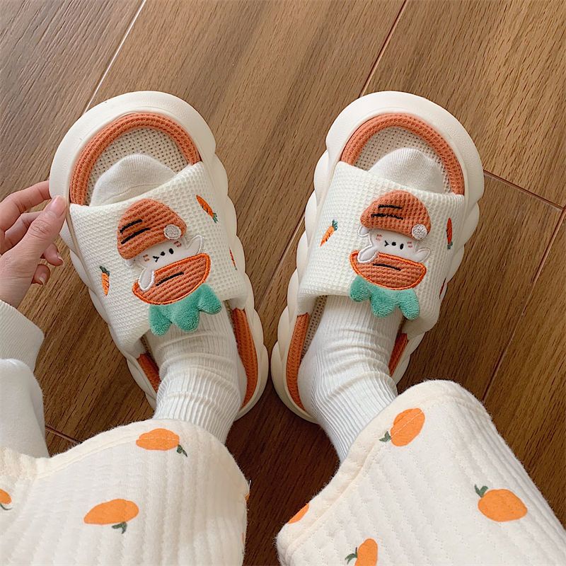 Oeteo Dép Đi Trong Nhà Đế Dày Họa Tiết Nhân Vật Hoạt Hình Cho Nữ