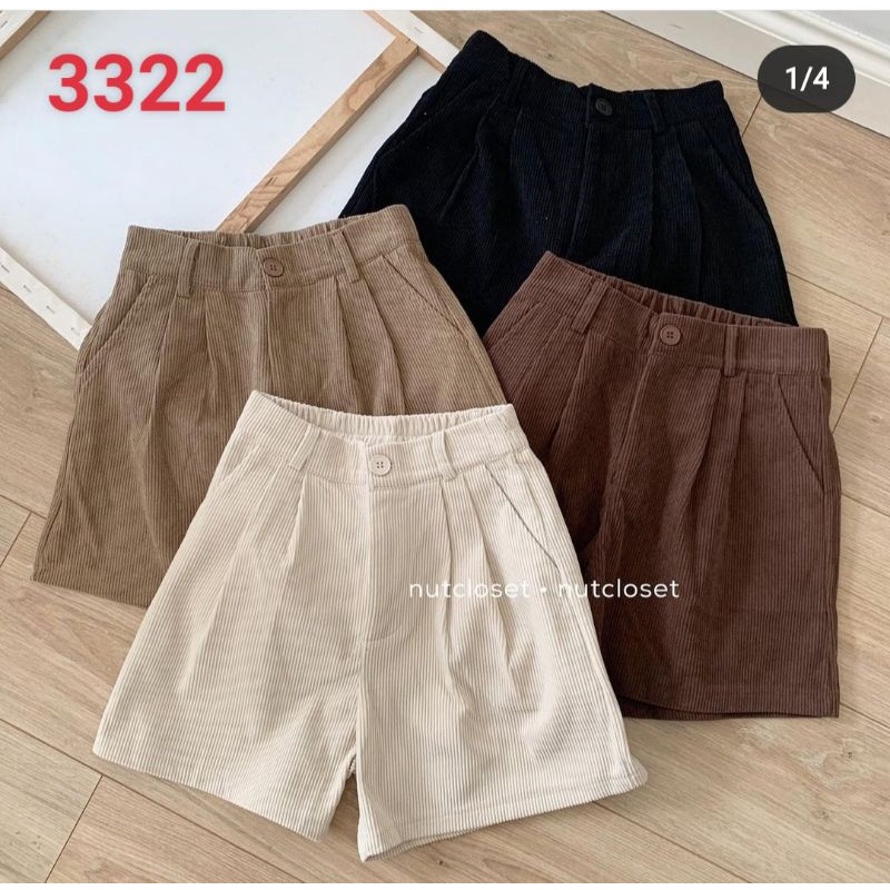 Quần Short Nữ Nhung Tăm Mỏng Trẻ Trung Tôn Dáng Phong Cách -3322