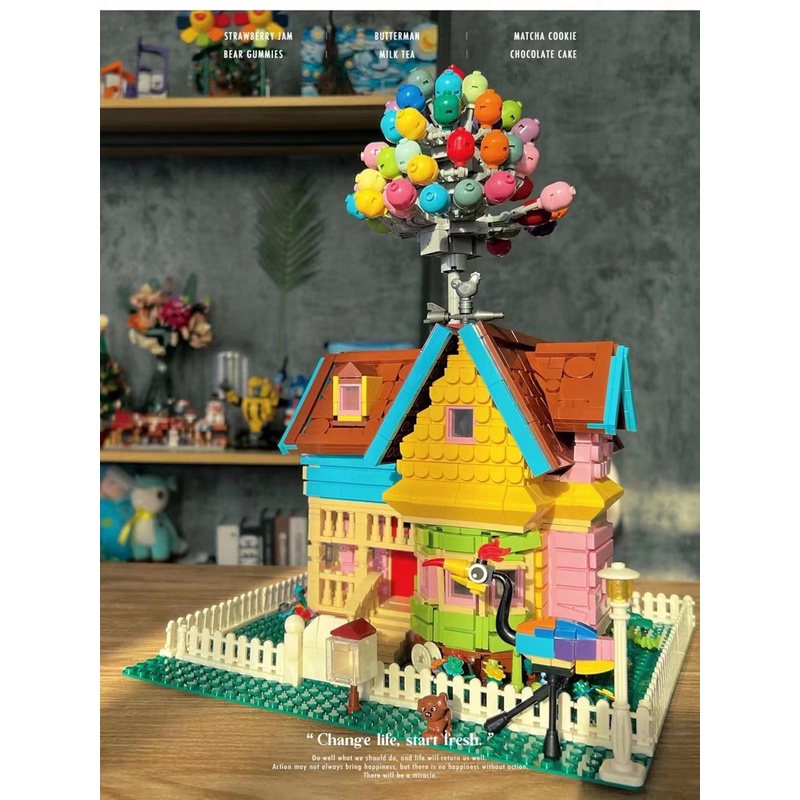 Đồ chơi Lắp ráp Mô hình DK3006 Creative Cartoon Movie Scenes Balloon Flying House Nhà bóng lớn