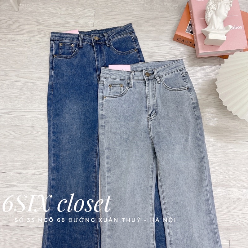 Quần bò jeans loe gấu xẻ